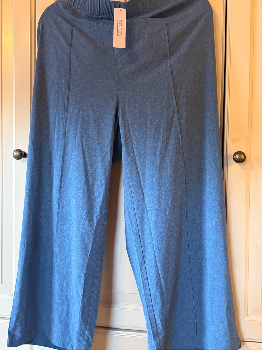 Chico's Denim-Blue Wide Leg Pull-On Pants